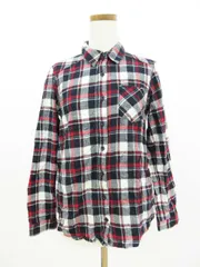 イング INGNI シャツ 長袖 チェック コットン M 赤 レッド