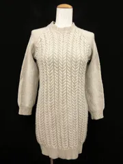 フィルデフェール FIL DE FER F DE F ワンピース ミニ ニット ケーブル ウール F ベージュ