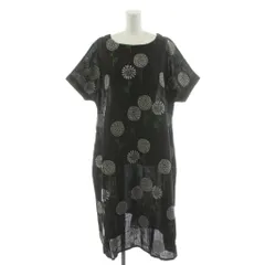 マーブルシュッド marble SUD ワンピース ロング 花柄 半袖 刺繍 麻 リネン 黒 ブラック 緑 グリーン 038M033113 /AN21