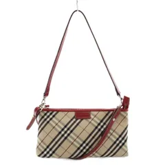 バーバリーブルーレーベル BURBERRY BLUE LABEL ショルダーバッグ ハンドバッグ 2way チェック柄 レザー キャンバス ベージュ 赤 レッド 黒 ブラック /AN19