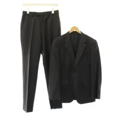 ポールスミスコレクション PAUL SMITH COLLECTION シングルスーツ セットアップ テーラードジャケット アウター 背抜き テーパードパンツ スラックス ジップフライ ウール ストライプ柄 S 黒 ブラック /BB