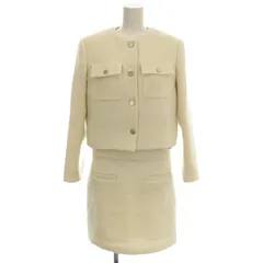 セオリー Theory ツイード スーツ セットアップ PKT CARDGN JKT 01-4304108-150-702 ワンピース ひざ丈 ジャケット 2 白 ホワイト /☆G