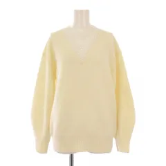 アルアバイル allureville レースドッキングプルオーバー ニット セーター 長袖 Vネック 切替 ウール 2 アイボリー タグ付き 20261016030 /BB