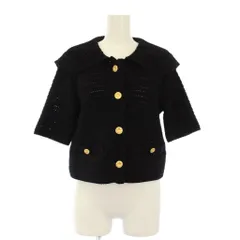 デイジーリンフォクシー DAISY LIN For FOXEY ココセーラー ニットカーディガン 半袖 38 黒 07086 /KH