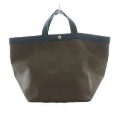 エルベシャプリエ Herve Chapelier コーテッドキャンバススクエアトートA4サイズ 705GP 茶 ブラウン 紺 ネイビー /SS ■OS