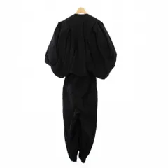 エンフォルド ENFOLD タグ付き 24SS オールインワン つなぎ 七分袖 ボリュームスリーブ 36 黒 300HS133-1820 /KH