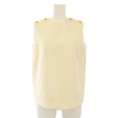 グッチ GUCCI GG柄 ノースリーブカットソー 金ボタン 36 白 609178 /KH