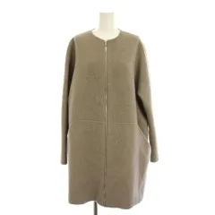 セオリー Theory 20SS NEW DIVIDE LUXE BELL COAT LS ノーカラーコート ウール P グレージュ ジップアップ 01-0109602-340-901 /YM