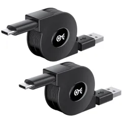 【人気商品】Cable Matters USB Type Cケーブル 1m 巻き取り式 USB A C 充電ケーブル 高出力 3A 急速充電 2本セット 巻き取り充電ケーブル
