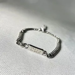 Christian Dior クリスチャンディオール ブランドロゴプレート チェーンブレスレット 17.5cm シルバー 男女兼用 アクセサリー