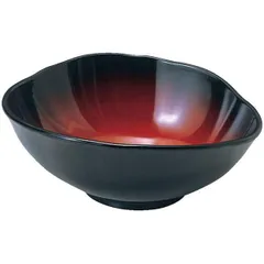 6寸 吉野鉢/和食器 〔黒内朱ぼかしパール A〕 180mm×155mm×66mm 日本製 〔和食 レストラン 店舗 お店〕