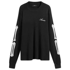 アミリ メンズ トップス Tシャツ AMIRI Bones Long Sleeve TShirt Black ブラック