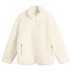 スキムズ レディース アウター ジャケット・ブルゾン SKIMS Faux Fur Zip Up Jacket Egret