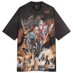 リプレゼント メンズ トップス Tシャツ Represent Iron Maiden Steed TShirt Stained Black ブラック