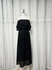 ブラック ティアード ロング ONE PIECE チューブトップ