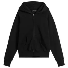 レス ティエン メンズ アウター パーカー・スウェット Les Tien Heavyweight Raglan Zip Hoodie Jet Black ブラックのサムネイル