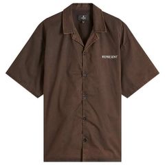 リプレゼント メンズ トップス シャツ Represent Script Camp Collar Shirt Burnt Black ブラック