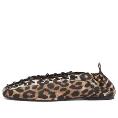 ガニー レディース シューズ サンダル レース GANNI Leopard Eyelets Lace Up Ballerina Leopard アニマルのサムネイル