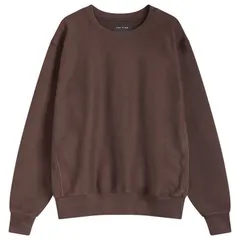 レス ティエン メンズ アウター パーカー・スウェット Les Tien Heavyweight Crop Crew Sweat Washed Brown Fig ブラウンのサムネイル