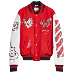 オフホワイト メンズ アウター ジャケット・ブルゾン ウール OffWhite Scorpio Wool Varsity Jacket Red White ホワイトのサムネイル