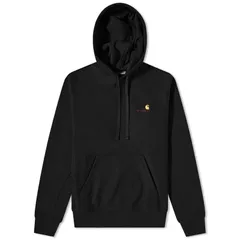 カーハート メンズ アウター パーカー・スウェット Carhartt WIP Hooded American Script Sweat Black ブラック