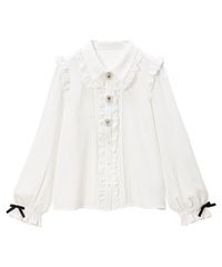 Dreamy mini ribbon cape ブラウス メルフィーメモリー 白 - メルカリ