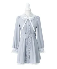 夢展望公式 [新品未使用] レースケープフリルパールワンピース [ブルーグレー] 他カラー別ページ有 dearmylove ワンピース その他ワンピース（長袖） 535986-01