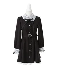 夢展望公式 [新品未使用] レースケープフリルパールワンピース [ブラック] 他カラー別ページ有 dearmylove ワンピース その他ワンピース（長袖） 535986-02