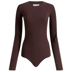 マルタンマルジェラ レディース トップス シャツ ボディースーツ MM6 Maison Margiela Long Sleeve Bodysuit Brown ブラウンのサムネイル