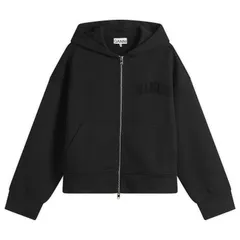 ガニー レディース アウター パーカー・スウェット パイル ジャージー GANNI Heavy Terry Jersey Zip Hoodie Black ブラックのサムネイル
