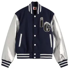 アイスクリーム レディース アウター ジャケット・ブルゾン ICECREAM Cherry Varsity Jacket Navy Silver ネイビー