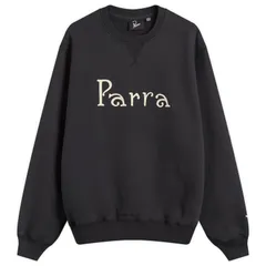 バイ パラ メンズ アウター パーカー・スウェット シャツ ロゴ By Parra Weird Trad Logo Crew Sweatshirt Dark Navy ネイビーのサムネイル