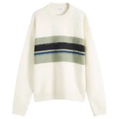 ランバン メンズ アウター ニット・セーター Lanvin Striped Jumper Ecru Vert De Gris エクリュのサムネイル
