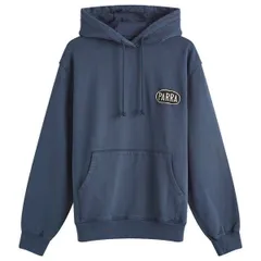 バイ パラ メンズ アウター パーカー・スウェット ロゴ By Parra Ovalogo Hoodie Washed Blue ブルーのサムネイル