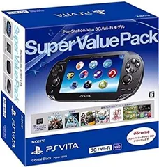 【中古】「非常に良い」PlayStation Vita Super Value Pack 3G/Wi-Fiモデル クリスタル・ブラック（メーカー生産終了）