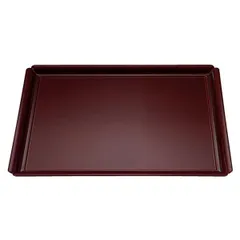 尺3 木瓜長角盆/トレー 〔溜毘沙門天裏黒塗〕 395×295×20mm 日本製 〔和食 レストラン 店舗 お店〕