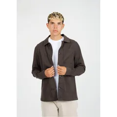 ブレーブソウル メンズ アウター ジャケット・ブルゾン Brave Soul Twill Shacket Mens Charcoal チャコール