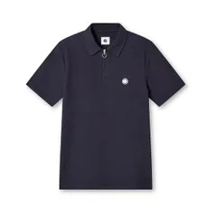 プレティグリーン メンズ トップス ポロシャツ Pretty Green Islington Zip Polo Shirt Navy ネイビーのサムネイル