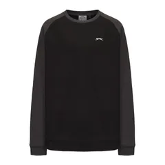 スラセンジャー メンズ アウター パーカー・スウェット スウェット シャツ コントラスト フリース Slazenger Fleece Contrast Crew Sweatshirt Men Blacのサムネイル