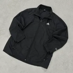 アディダス ブラック ウィンドブレーカー アウター L