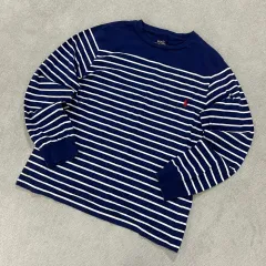 POLO RALPH LAUREN ストライプ 長袖Tシャツ ネイビー