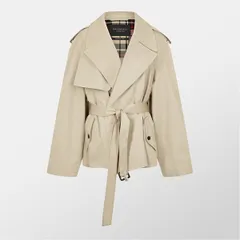 バレンシアガ レディース アウター ジャケット・ブルゾン コート BALENCIAGA Crop Trench Coat Beige ベージュのサムネイル