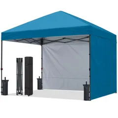 【在庫処分】ABCCANOPY ワンタッチテント タープ テント 3mx3m 2.5mx2.5m 簡易テント 大型 サイドシート2枚 センターロック 三段階調節 耐水 UVカット 日除け 遮熱 紫外線カット 耐風性 組立簡単 キャスターバッグ付き （3M/ターのサムネイル