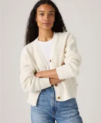 リーバイス レディース アウター ニット・セーター セーター カーディガン Levis Womens Snowflake Long Sleeve Cardigan Sweater Tofuのサムネイル