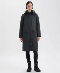 ハンター レディース アウター ジャケット・ブルゾン コート Hunter Womens Faux FurLined Hood Coat Black ブラックのサムネイル