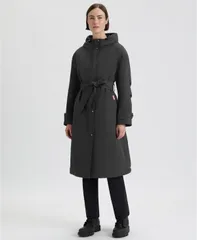 ハンター レディース アウター ジャケット・ブルゾン コート Hunter Womens Hooded Belt Trench Coat Black ブラックのサムネイル