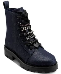 カール ラガーフェルド レディース シューズ ブーツ・レインブーツ KARL LAGERFELD PARIS Mela Womens Combat Boots Dark Navy ネイビーのサムネイル