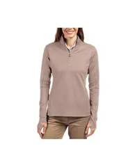 カッターアンドバック レディース アウター ジャケット・ブルゾン ハーフジップ Cutter Buck Womens Traverse Stretch Eco Quarter Zip Pullover Mushroom