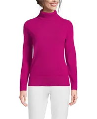 ランズエンド レディース アウター ニット・セーター タートルネック セーター Lands End Womens Turtleneck Sweater Brilliant magent pink ピンク
