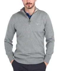 バブアー メンズ アウター ニット・セーター セーター Barbour Mens QuarterZip Sweater Gray Marl グレーのサムネイル